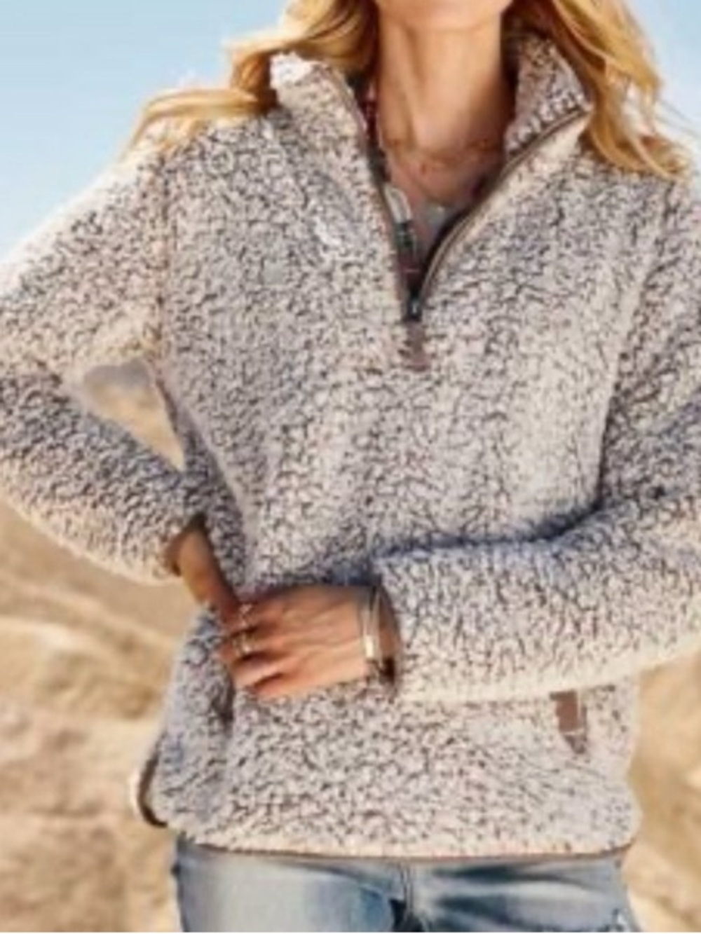 Altar’d State Sherpa Half-Zip Pullover Jacket